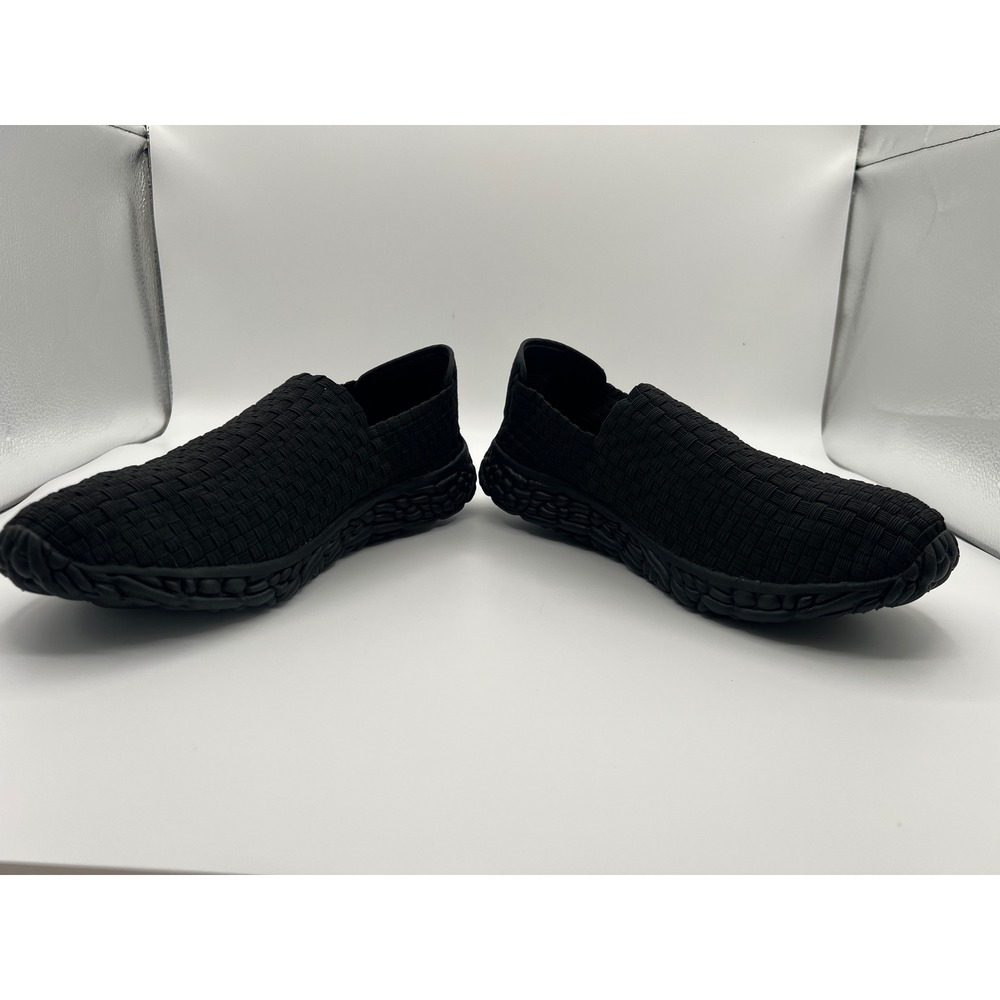 Bernie Mev Cedric Mens Black Woven Elastic Slip On Loafers Shoes Size 44 NEW
